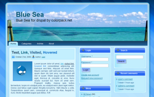 Drupal Theme Blue Sea 3 columns