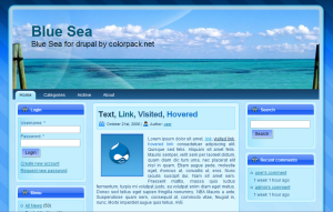 Drupal Theme Blue Sea 3 columns left right