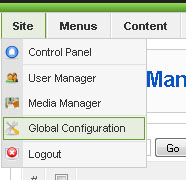 site global configuration joomla