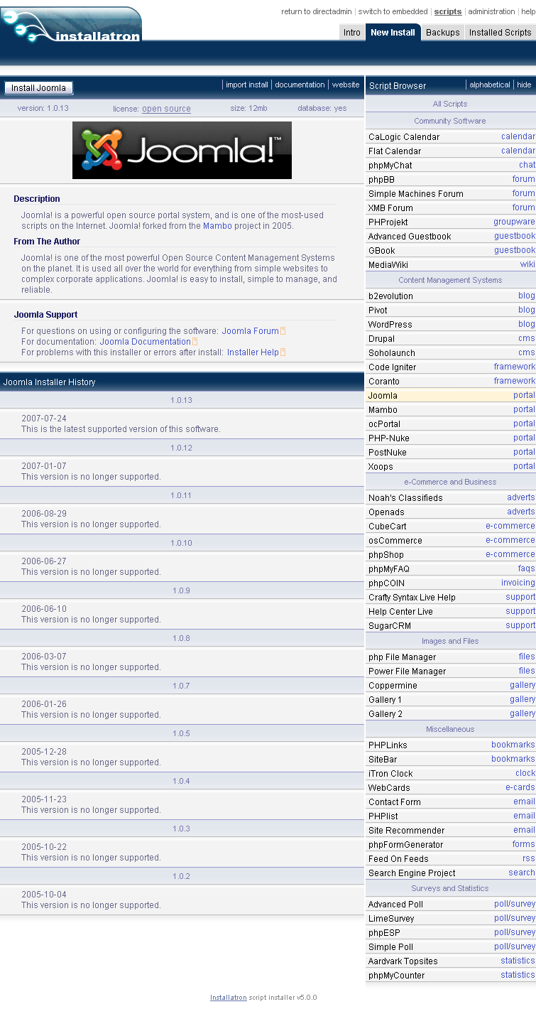 Installatron ติดตั้งสคริปแบบง่ายๆ Installatron ติดตั้งสคริปแบบง่ายๆ