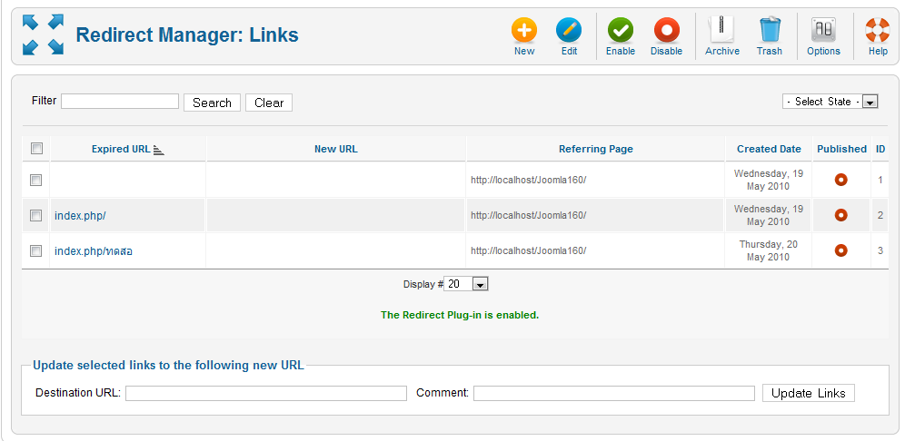 คอมโพเน้น Redirect  Links จูมล่า 1.6