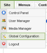 menu Site>>Global Configuration