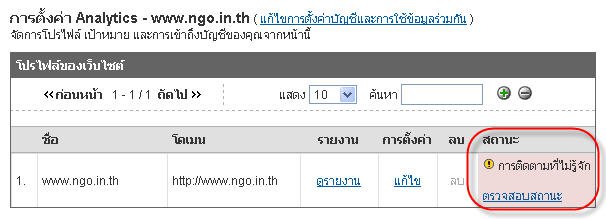 รอระบบ  Google Analytics  ติดต่อกับเว็บเรา