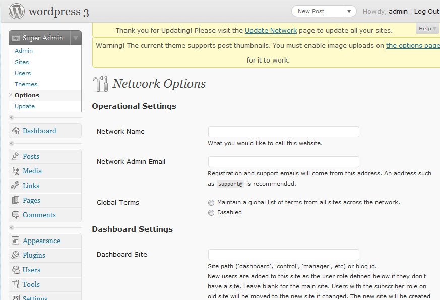 Wordpress 3.0 Network  Sysem